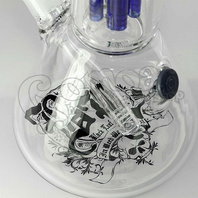 Black Leaf glass bong (with 4 arm percolator) 3
